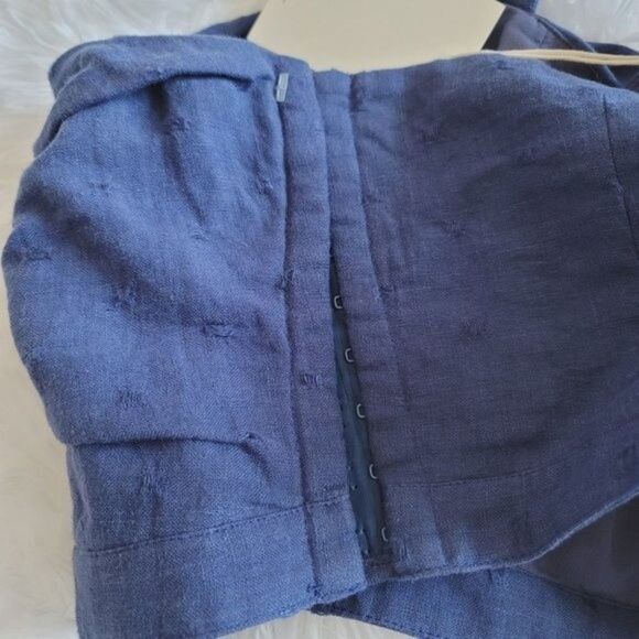 Tularosa Revolve Allie Cropped off shoulder crop top navy size small - Picture 9 of 14